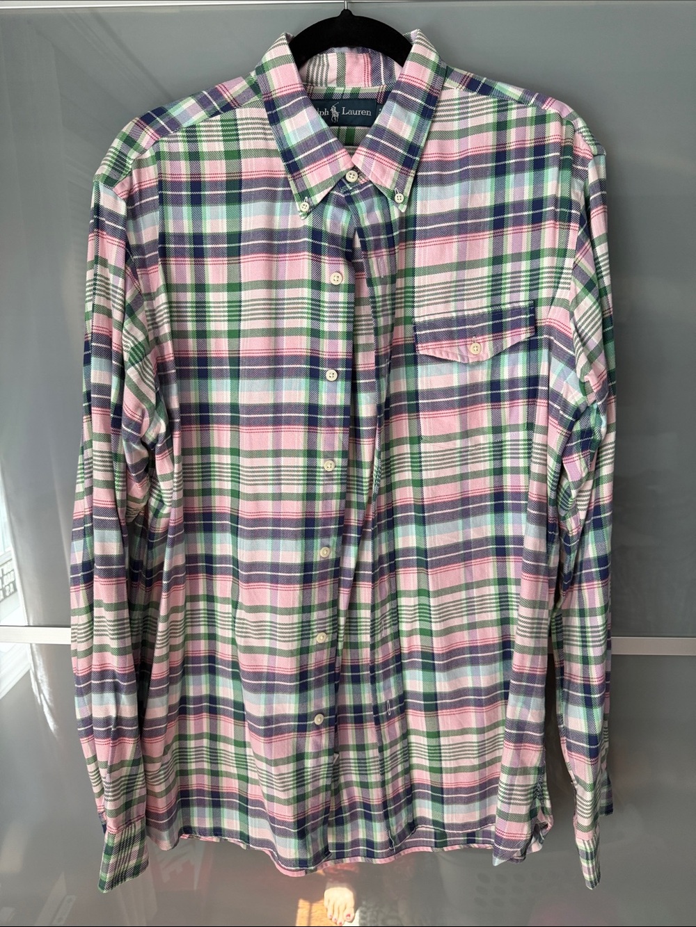 Polo by Ralph Lauren Pink, Green & Blue Plaid Button-Down Shirt